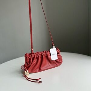 New Flattered Italian Leather Cissi Bag Brick Red Mini Shoulder Crossbod Clutch